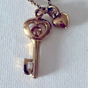 Juicy Couture key and heart goldtone necklace